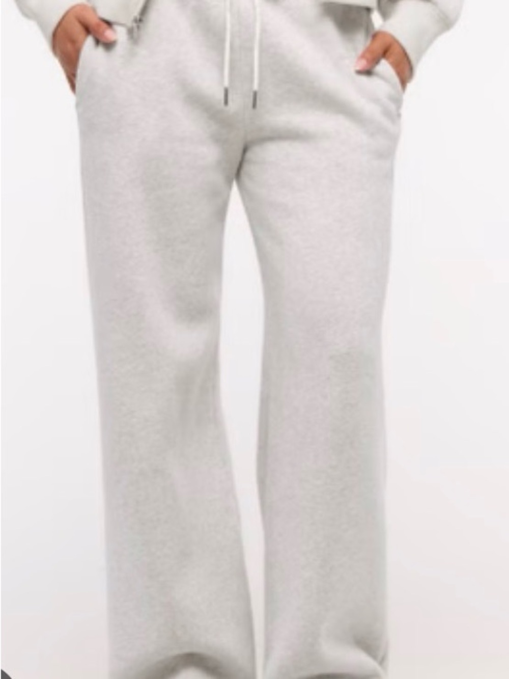 Light Gray Wide-Leg Sweatpants - Abercrombie